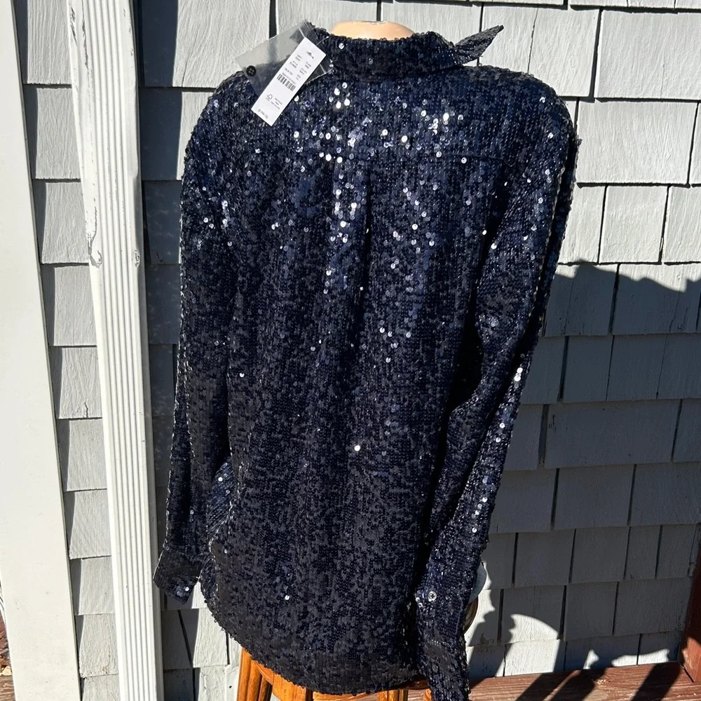 J. Crew Collection Shimmering Sequin Blouse Jacket - NWT- Sz 14